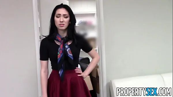 Fresh PropertySex - Beautiful brunette real estate agent home office sex video top Movies
