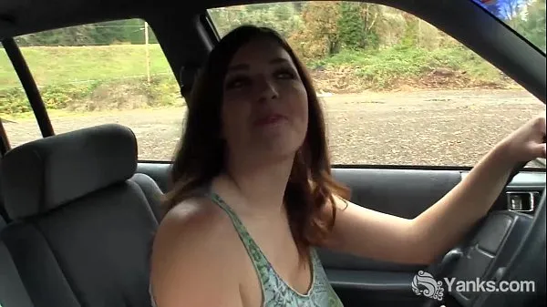Fresh Busty brunette masturbating in her car top Movies