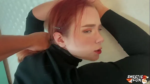 تازہ Man Facefuck, Rough Pussy Fuck of Obedient Redhead and Cum on Tits ٹاپ موویز