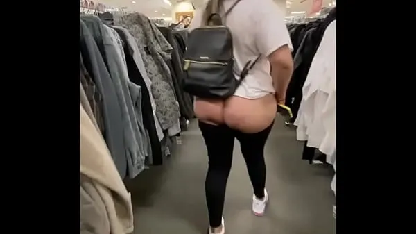 Fresh flashing my ass in public store, turns me on and had to masturbate in store restroom top Movies