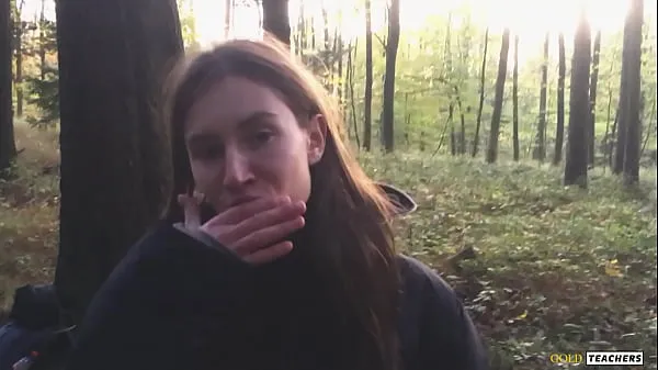 Fresh Russian girl gives a blowjob in a German forest (family homemade porn top Movies